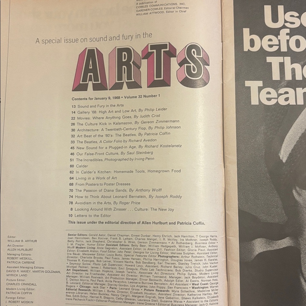 Look  Beatles John Lennon January 9, 1968 Vibrant Red and Yellow Cover - Picture 5 of 10